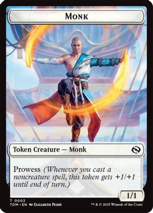 Image of Monk // Treasure Double-Sided Token [Tarkir: Dragonstorm Commander Tokens]
