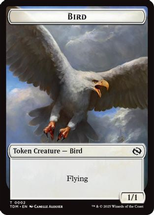 Image of Bird // Monk Double-Sided Token [Tarkir: Dragonstorm Tokens]