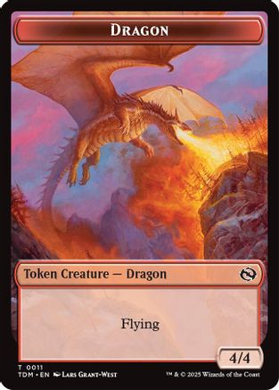 Image of Dragon (0011) // Warrior Double-Sided Token [Tarkir: Dragonstorm Tokens]