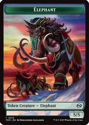Image of Elephant // Treasure Double-Sided Token [Tarkir: Dragonstorm Tokens]
