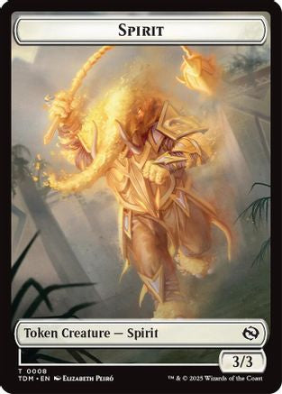 Image of Spirit (0008) // Spirit (0009) Double-Sided Token [Tarkir: Dragonstorm Tokens]