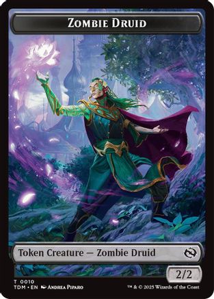 Image of Zombie Druid // Treasure Double-Sided Token [Tarkir: Dragonstorm Tokens]