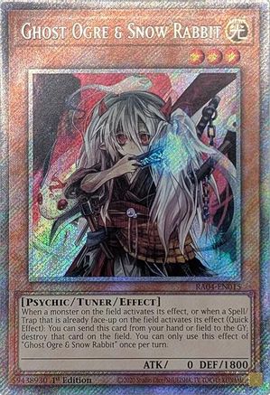 Image of Ghost Ogre & Snow Rabbit [RA04-EN015] Platinum Secret Rare