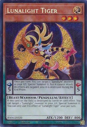 Image of Lunalight Tiger [RA04-EN020] Secret Rare