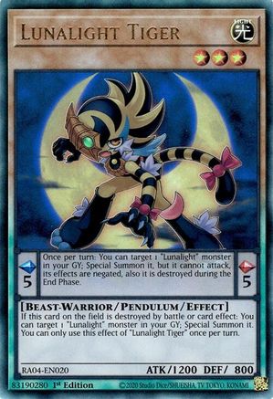 Image of Lunalight Tiger [RA04-EN020] Prismatic Ultimate Rare
