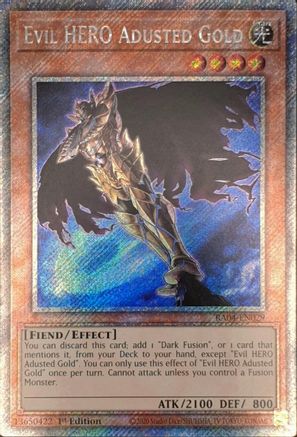 Image of Evil HERO Adusted Gold [RA04-EN029] Platinum Secret Rare