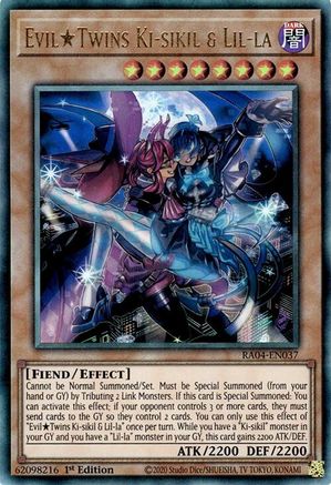 Image of EvilTwins Ki-sikil & Lil-la [RA04-EN037] Prismatic Ultimate Rare