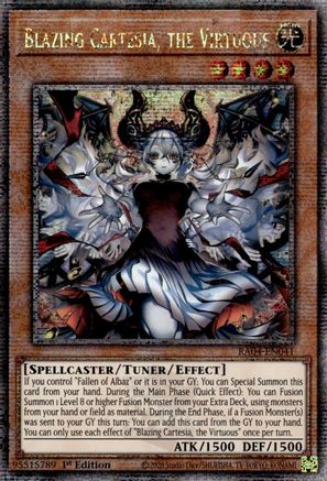 Image of Blazing Cartesia, the Virtuous (New Art) [RA04-EN041] Quarter Century Secret Rare