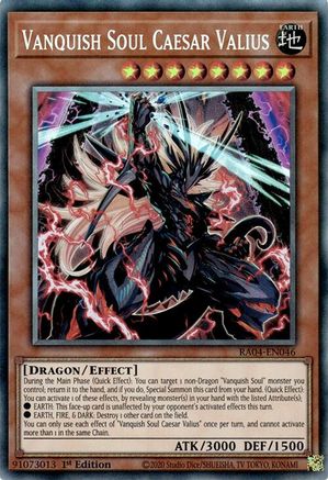 Image of Vanquish Soul Caesar Valius [RA04-EN046] Prismatic Collector's Rare