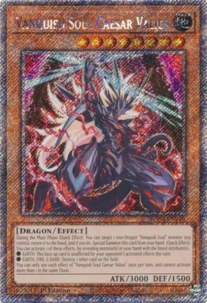 Image of Vanquish Soul Caesar Valius [RA04-EN046] Platinum Secret Rare