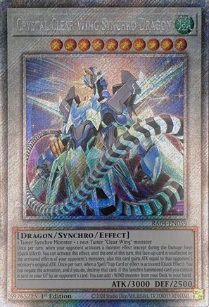 Image of Crystal Clear Wing Synchro Dragon [RA04-EN059] Platinum Secret Rare