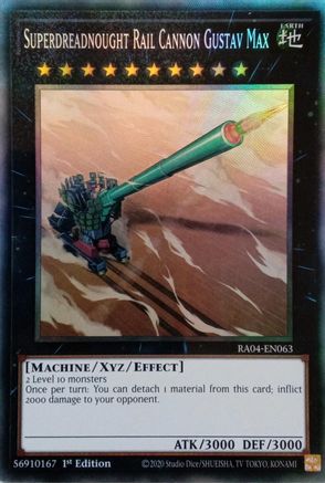 Image of Superdreadnought Rail Cannon Gustav Max [RA04-EN063] Prismatic Collector's Rare