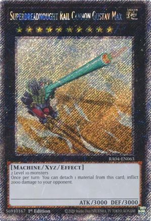 Image of Superdreadnought Rail Cannon Gustav Max [RA04-EN063] Platinum Secret Rare