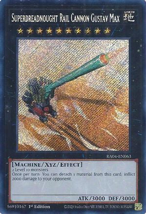 Image of Superdreadnought Rail Cannon Gustav Max [RA04-EN063] Secret Rare