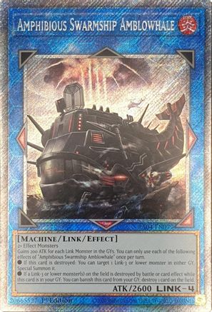 Image of Amphibious Swarmship Amblowhale [RA04-EN077] Platinum Secret Rare