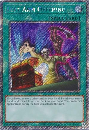 Image of Left Arm Offering [RA04-EN086] Platinum Secret Rare
