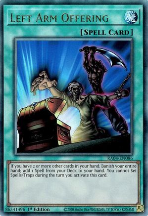 Image of Left Arm Offering [RA04-EN086] Prismatic Ultimate Rare