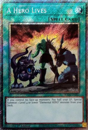 Image of A Hero Lives [RA04-EN087] Platinum Secret Rare