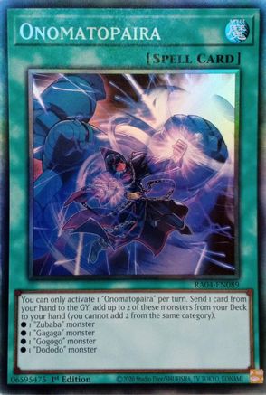 Image of Onomatopaira [RA04-EN089] Prismatic Collector's Rare