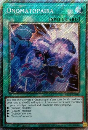 Image of Onomatopaira [RA04-EN089] Platinum Secret Rare