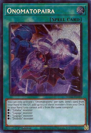 Image of Onomatopaira [RA04-EN089] Secret Rare