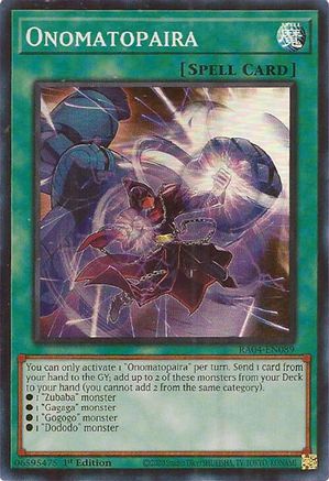 Image of Onomatopaira [RA04-EN089] Super Rare