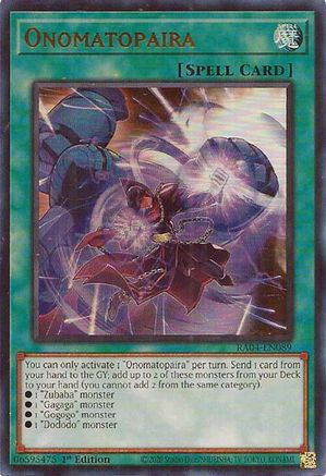 Image of Onomatopaira [RA04-EN089] Ultra Rare