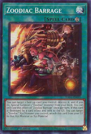 Image of Zoodiac Barrage [RA04-EN091] Super Rare