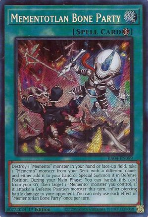 Image of Mementotlan Bone Party [RA04-EN099] Secret Rare