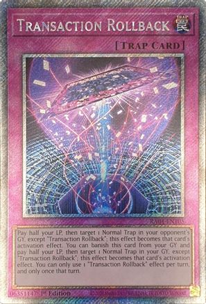 Image of Transaction Rollback [RA04-EN105] Platinum Secret Rare