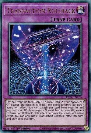 Image of Transaction Rollback [RA04-EN105] Prismatic Ultimate Rare