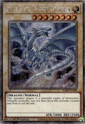 Image of Blue-Eyes White Dragon (8th Art) [RA04-EN108] Platinum Secret Rare