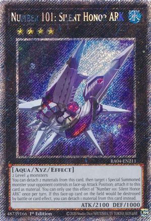 Image of Number 101: Silent Honor ARK [RA04-EN211] Platinum Secret Rare