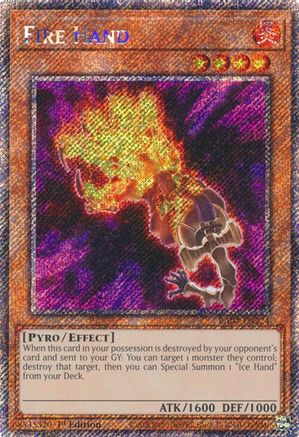 Image of Fire Hand [RA04-EN224] Platinum Secret Rare