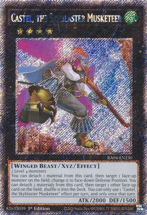 Image of Castel, the Skyblaster Musketeer [RA04-EN230] Platinum Secret Rare