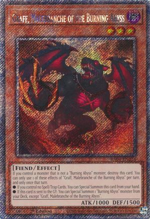 Image of Graff, Malebranche of the Burning Abyss [RA04-EN234] Platinum Secret Rare