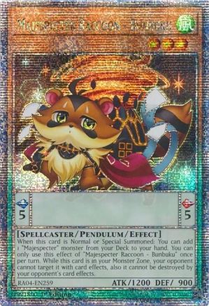 Image of Majespecter Raccoon - Bunbuku [RA04-EN259] Quarter Century Secret Rare