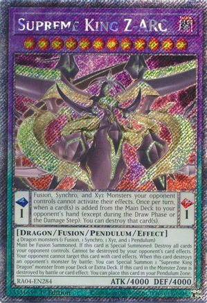 Image of Supreme King Z-ARC [RA04-EN284] Platinum Secret Rare