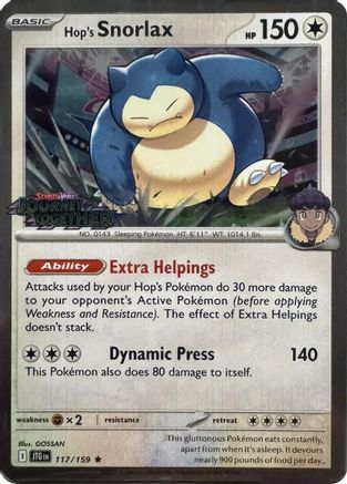 Image of Hop's Snorlax (117/159) (Cosmos Holo) [Scarlet & Violet: Journey Together]