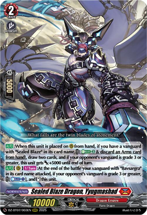 Image of Sealed Blaze Dragon, Yyugmashad (DZ-BT07/003EN) [Moon Fangs & Cerulean Blaze]