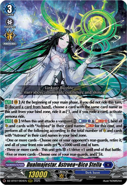 Image of Dualmajestar, Astroea=Bico Stella (DZ-BT07/004EN) [Moon Fangs & Cerulean Blaze]