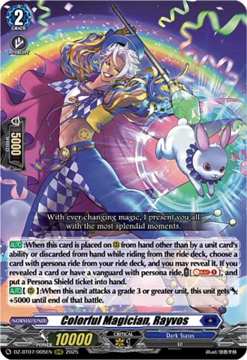 Image of Colorful Magician, Rayvos (DZ-BT07/005EN) [Moon Fangs & Cerulean Blaze]
