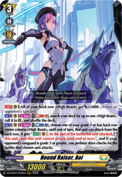 Image of Hound Raiser, Aoi (DZ-BT07/010EN) [Moon Fangs & Cerulean Blaze]