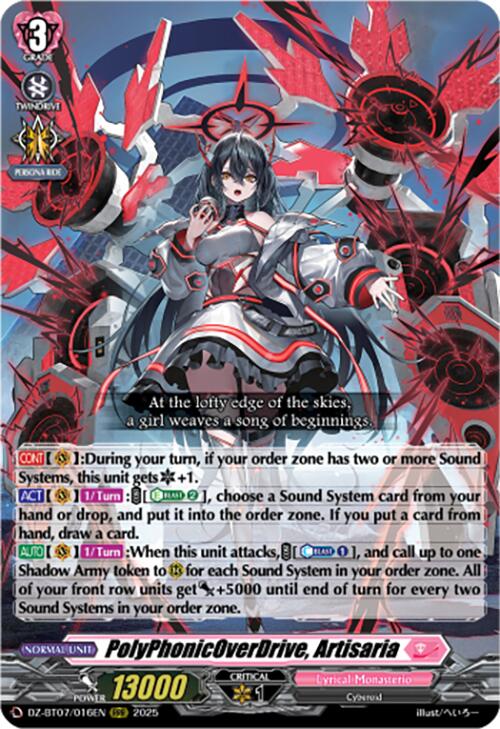 Image of PolyPhonicOverDrive, Artisaria (DZ-BT07/016EN) [Moon Fangs & Cerulean Blaze]