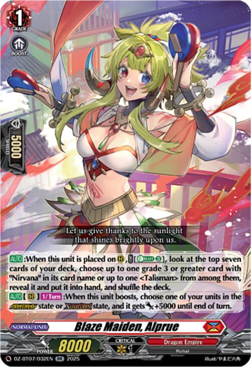 Image of Blaze Maiden, Alprue (DZ-BT07/032EN) [Moon Fangs & Cerulean Blaze]