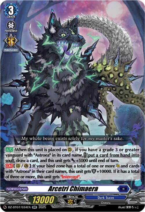 Image of Arcetri Chimaera (DZ-BT07/034EN) [Moon Fangs & Cerulean Blaze]