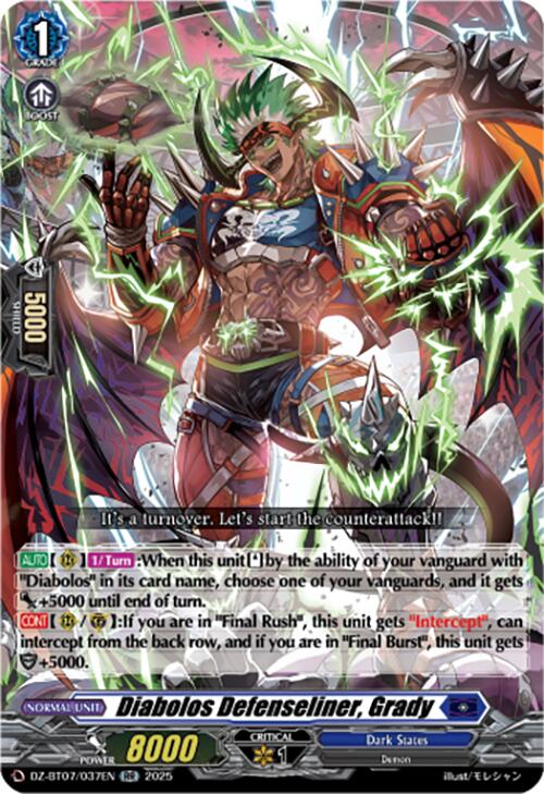 Image of Diabolos Defenseliner, Grady (DZ-BT07/037EN) [Moon Fangs & Cerulean Blaze]