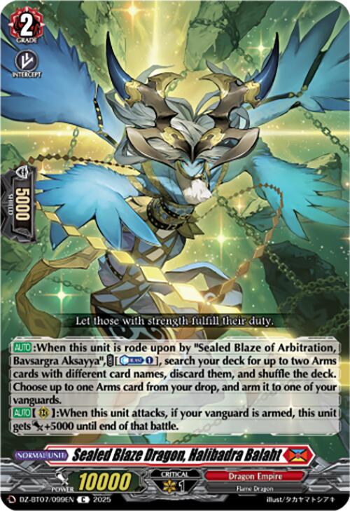 Image of Sealed Blaze Dragon, Halibadra Balaht (DZ-BT07/099EN) [Moon Fangs & Cerulean Blaze]