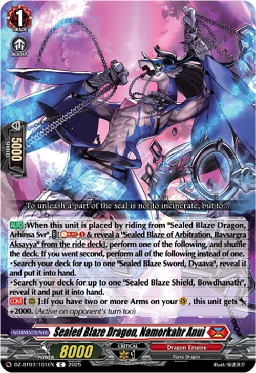 Image of Sealed Blaze Dragon, Namorkahr Anui (DZ-BT07/101EN) [Moon Fangs & Cerulean Blaze]