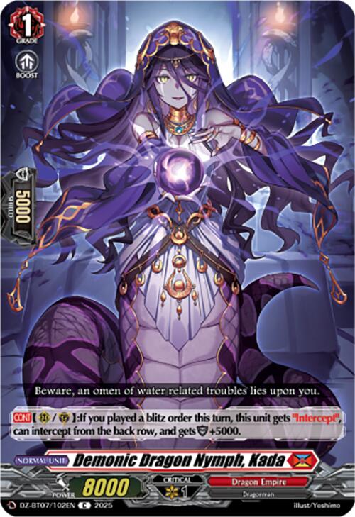 Image of Demonic Dragon Nymph, Kada (DZ-BT07/102EN) [Moon Fangs & Cerulean Blaze]